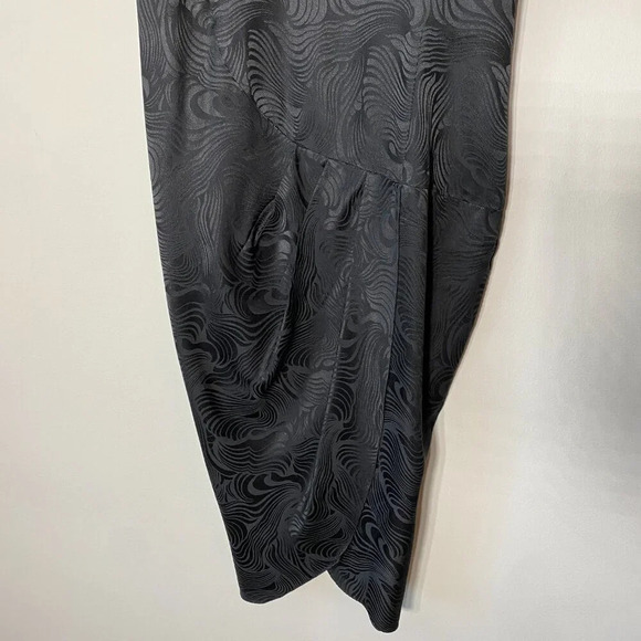 Adrianna Papell Women's Sz 6 Short Sleeve 100% Silk Patterned Sheath Dress Black - Picture 7 of 16